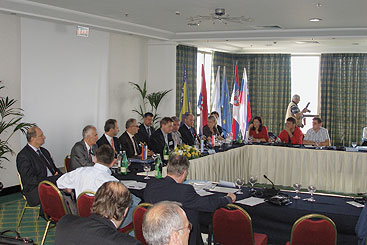 a group of people sitting in a room