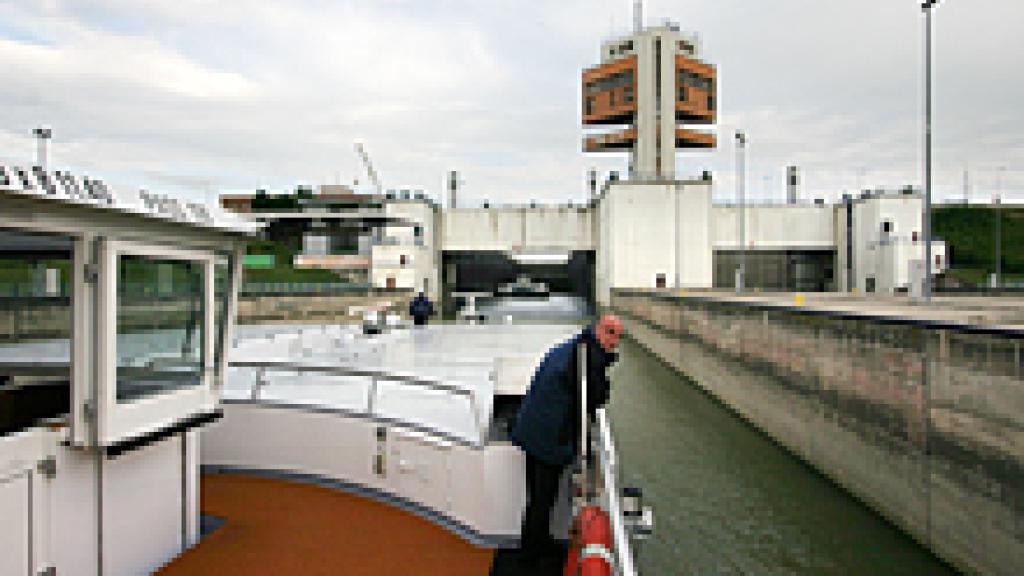 A boat parked at a dock