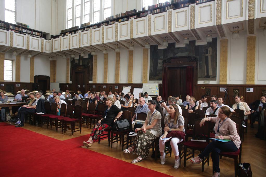 a group of people in a room