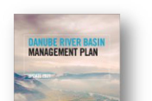 Danube scenery against text 'Danube River Basin Management Plan'