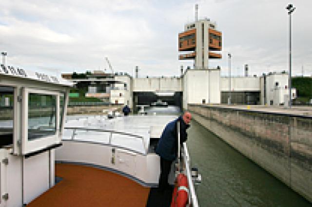 A boat parked at a dock