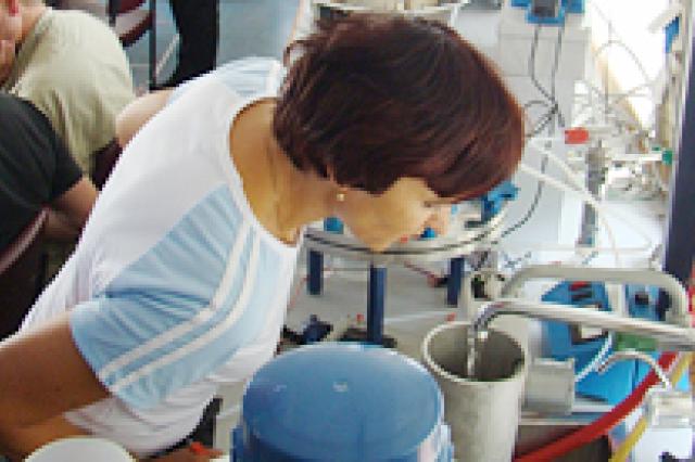 a woman in a laboratory