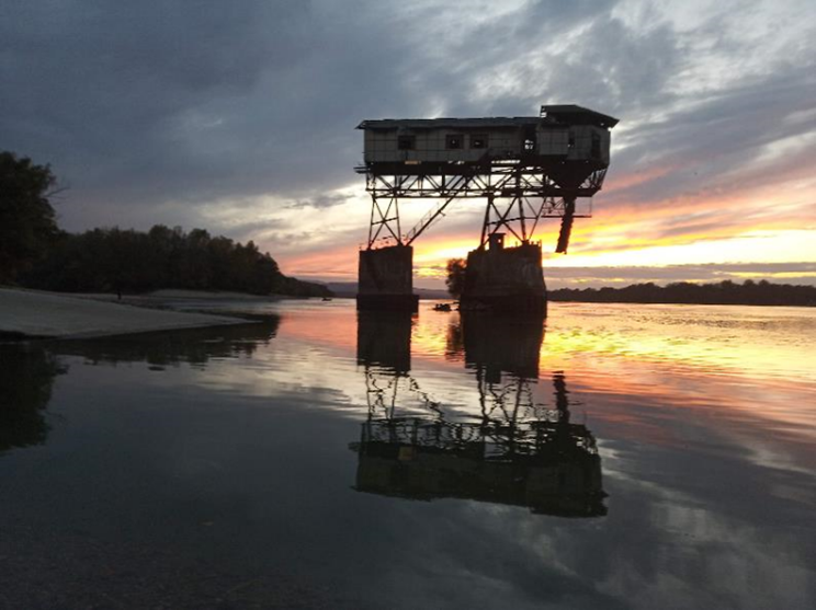 Coal loader over Danube river.